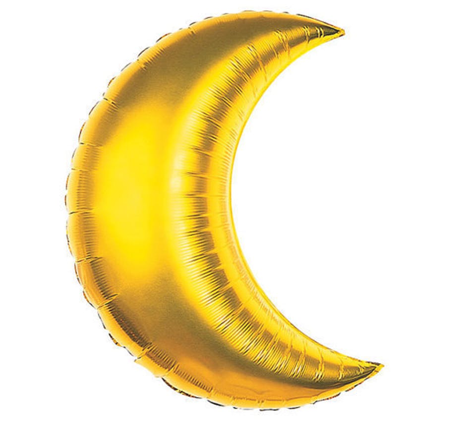 Crescent Gold Mylar Balloon