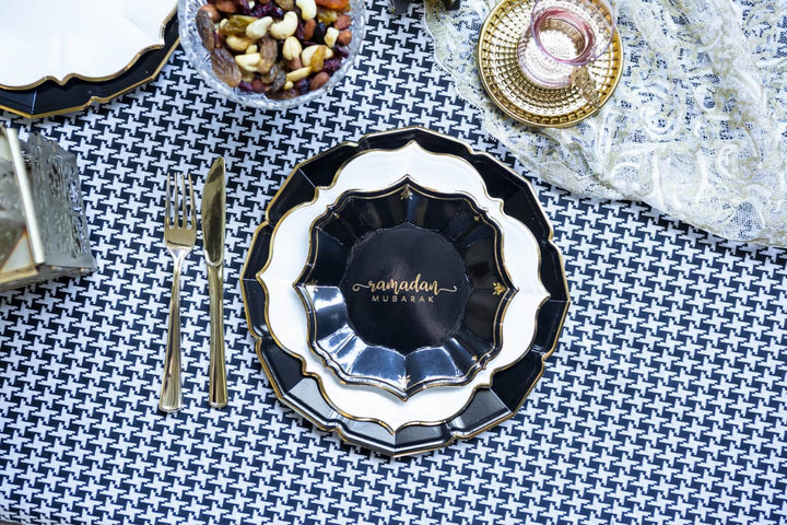 Ramadan Black Dessert Plates