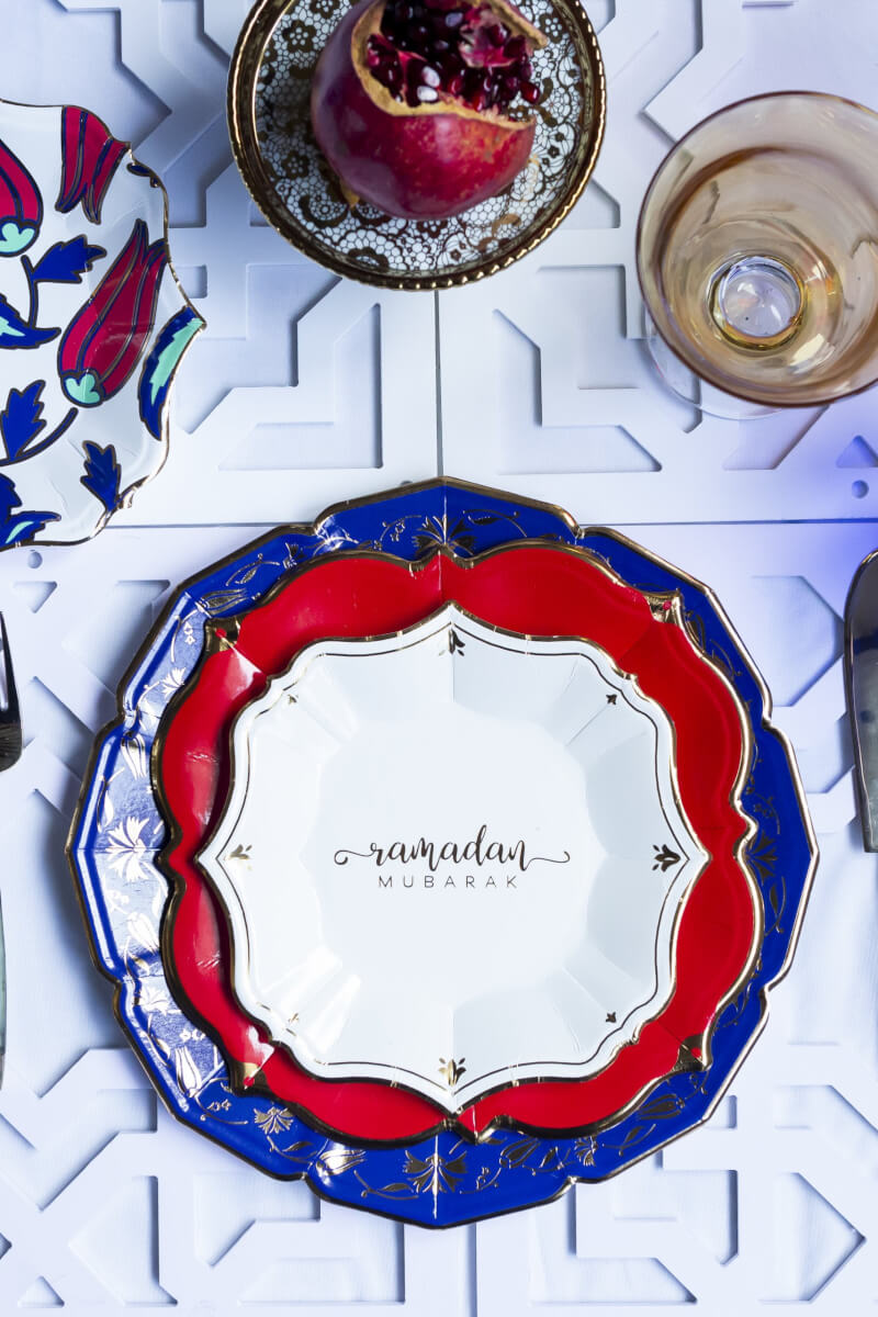 Ramadan White Dessert Plates