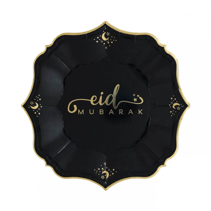 Eid Black Dessert Plates