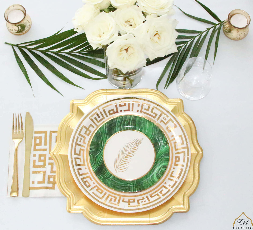 Malachite Palm Dessert Plates