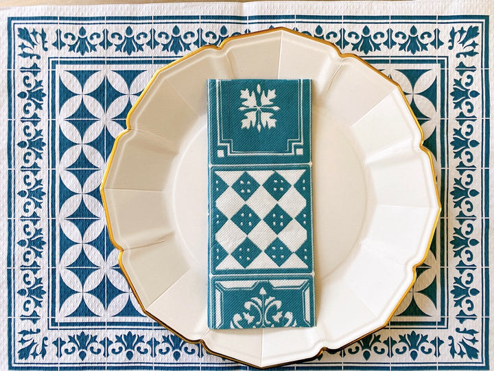 Sevilla Turquoise Linen-Like Napkins Pack of 50