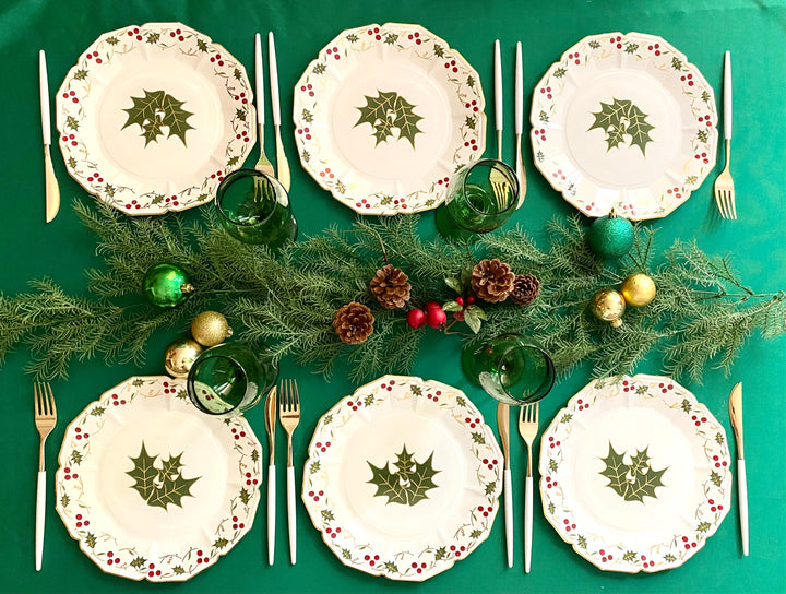 White Christmas Dinner Plates