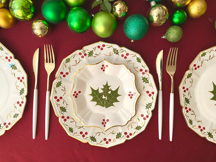 White Christmas Dinner Plates