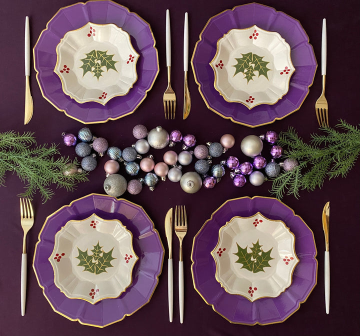 White Christmas Dessert Plates