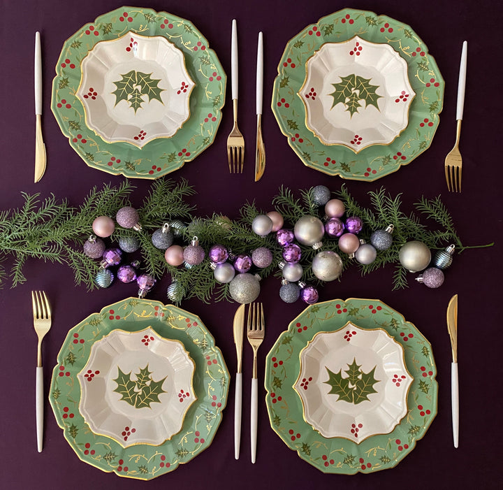 White Christmas Dessert Plates