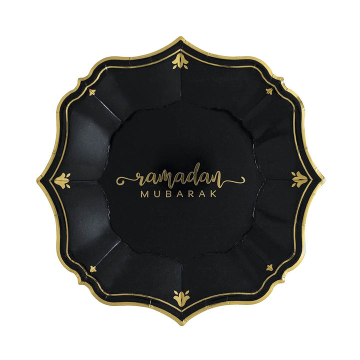 Ramadan Black Dessert Plates