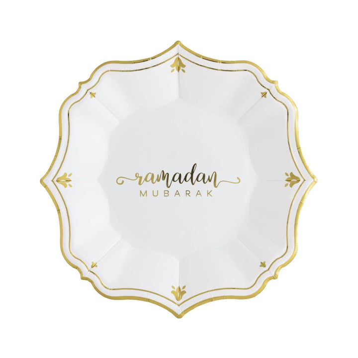 Ramadan White Dessert Plates