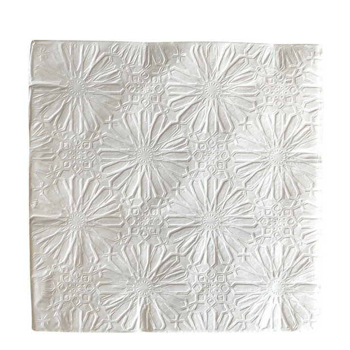 White Embossed Dinner Napkins
