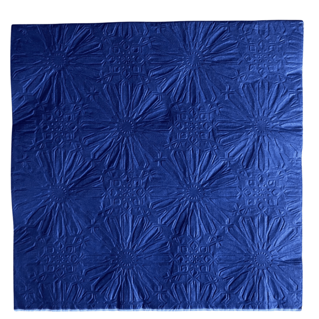 Navy Blue Embossed Dinner Napkins
