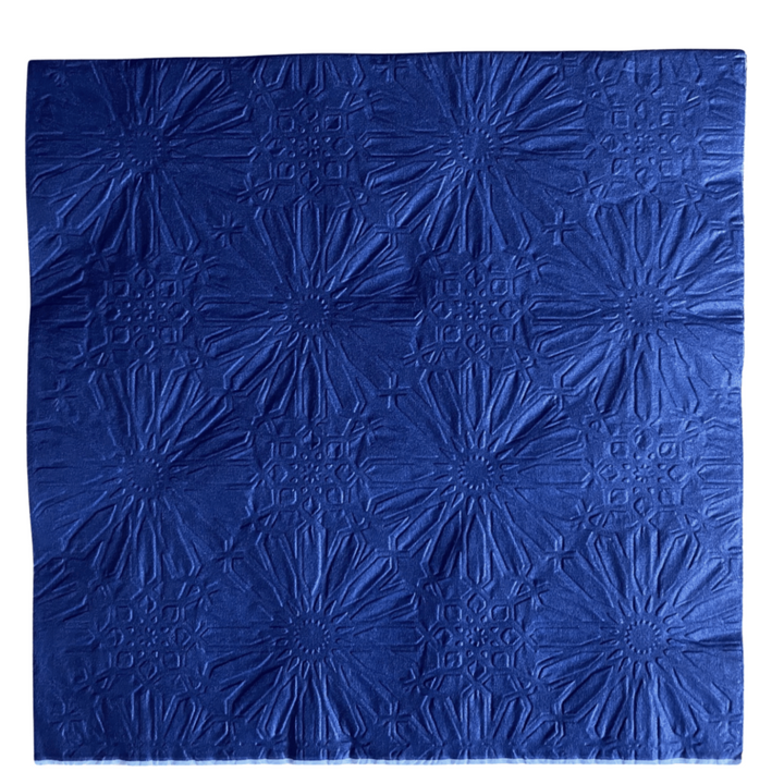 Navy Blue Embossed Dinner Napkins