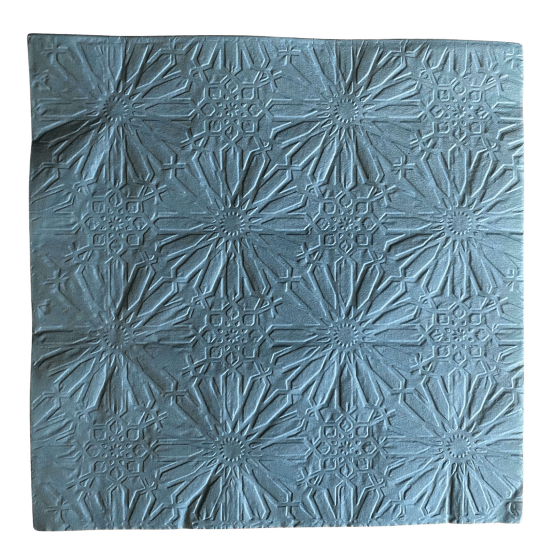 Sky Blue Embossed Dinner Napkins