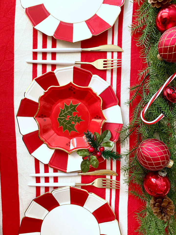 Red Christmas Dessert Plates