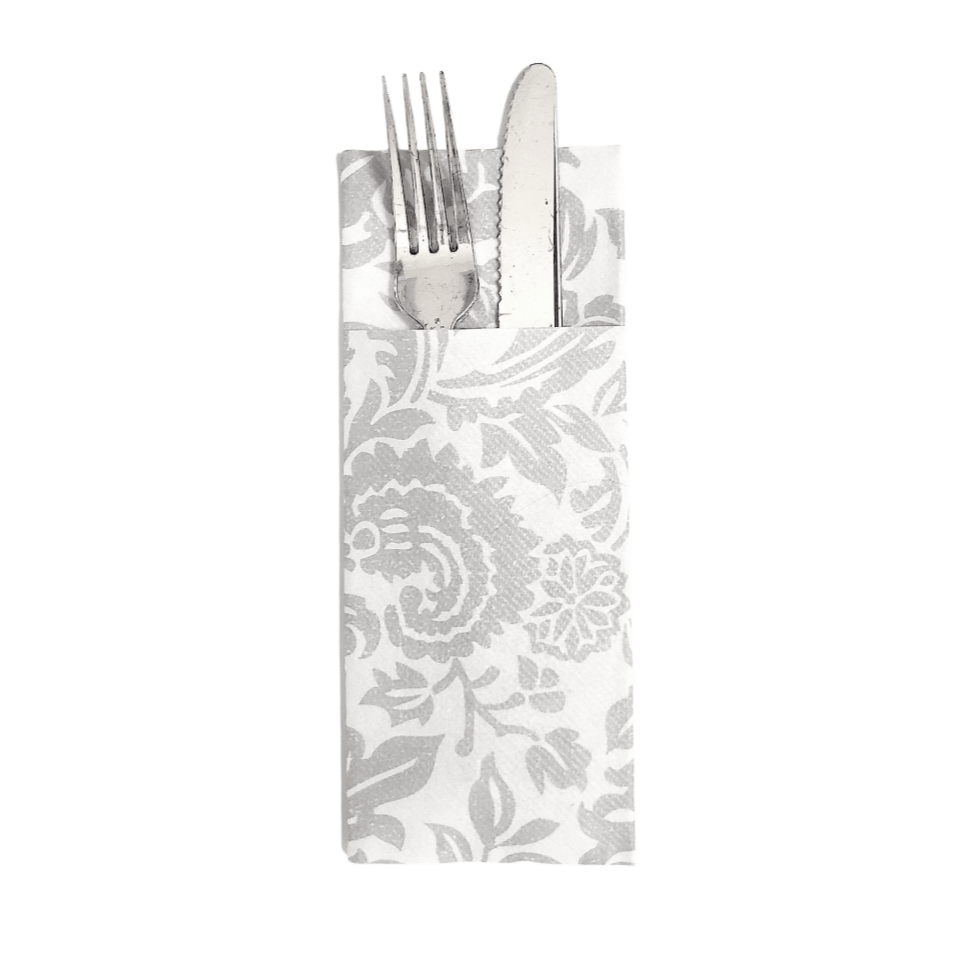 Cadiz Gray Linen-Like Utensil Napkins