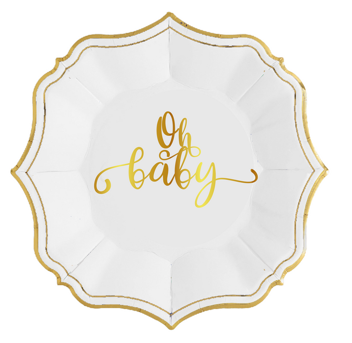 Oh Baby White Dessert Plates