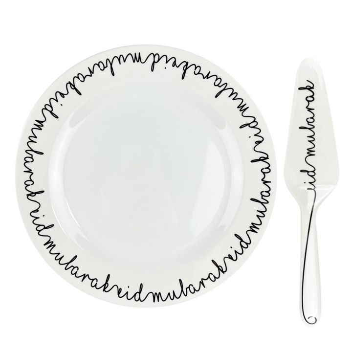 Eid Melamine Cake Plate and Knife