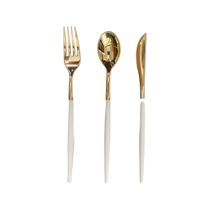 White Cutlery Utensils  (Set of 24)