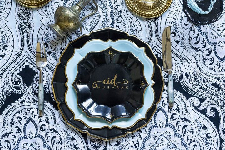 Eid Black Dessert Plates