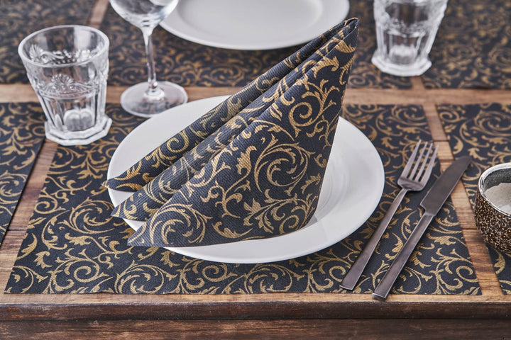 Damask Gold Linen-Napkins Pack of 50