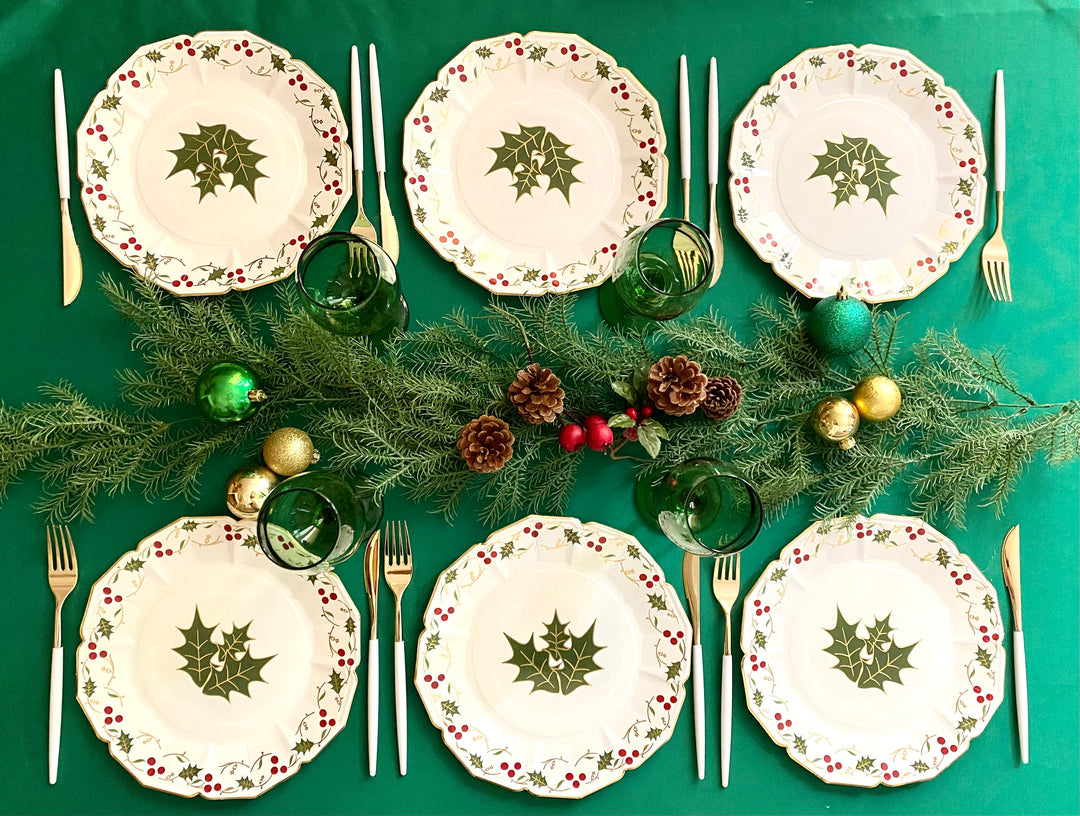 White Christmas Dinner Plates