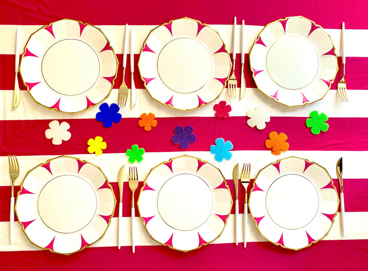 Fuchsia Daisy Dinner Plates