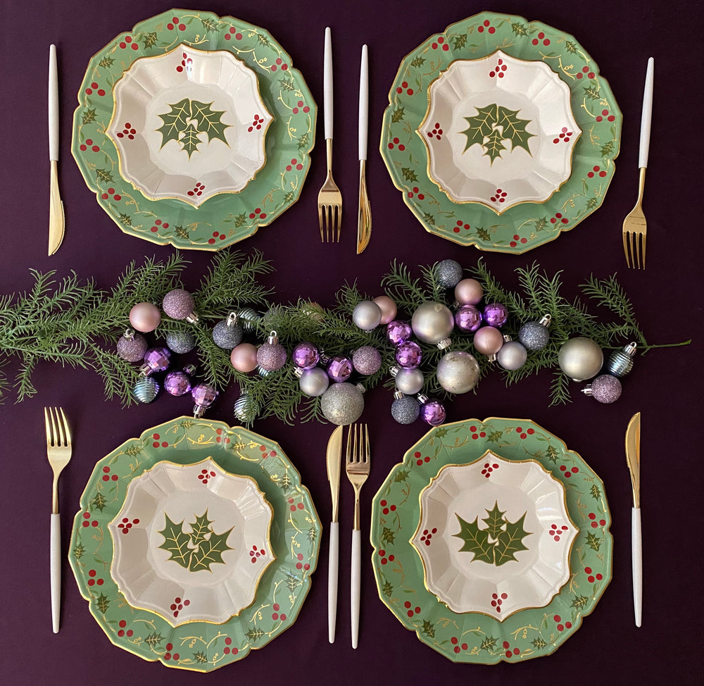 Sage Christmas Dinner Plates