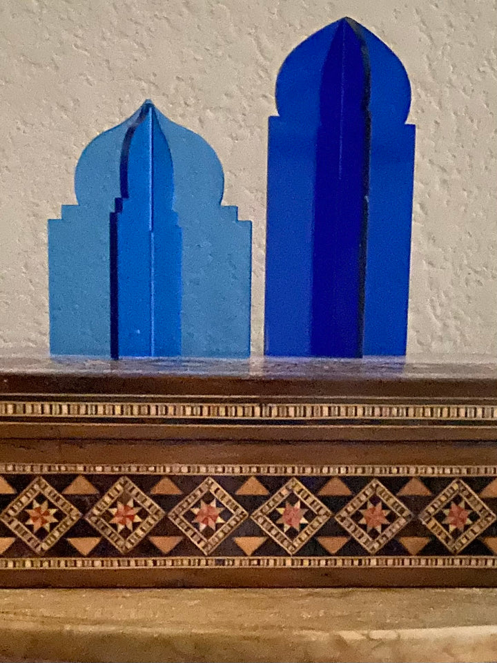 Minaret Acrylic Blue Centerpiece
