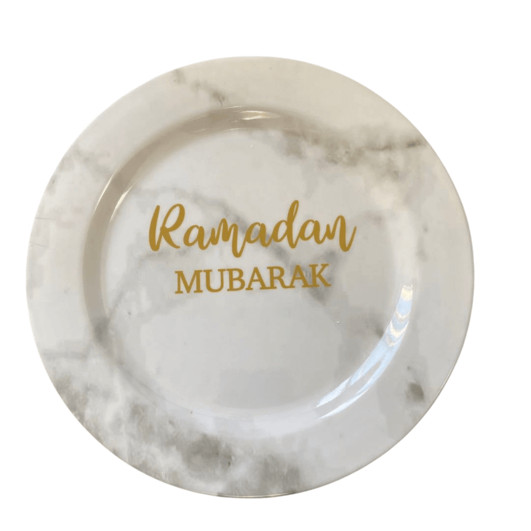 Ramadan Marble Melamine Dinner Plate Set