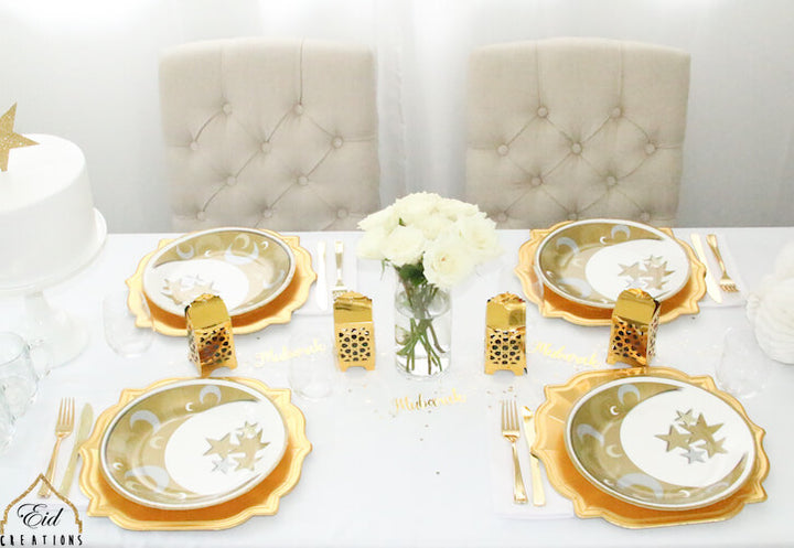 Crescent Gold/Silver Dinner Plates