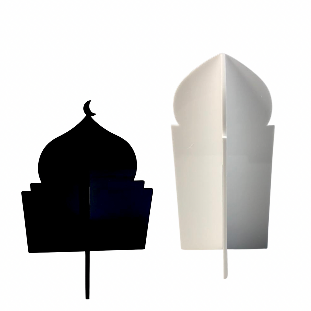 Masjid Minaret Acrylic Black and White Centerpiece Set