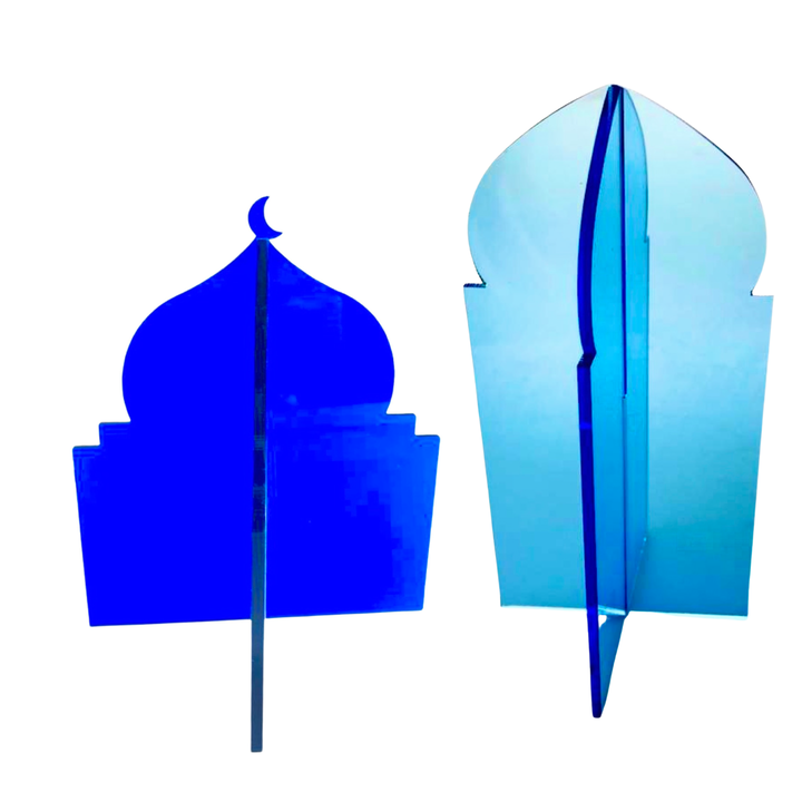 Masjid Minaret Acrylic Navy and Blue Centerpiece Set