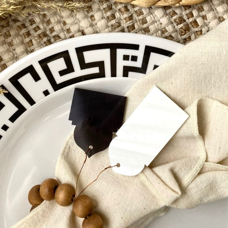 Black and White Ramadan Arabic Kufi Melamine Party for 4