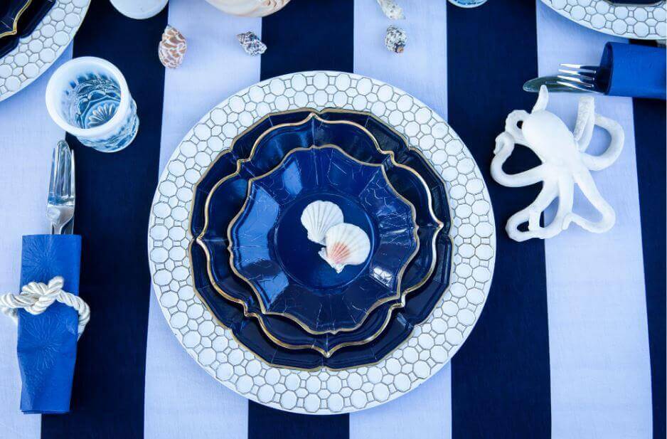 Navy Dessert Plates